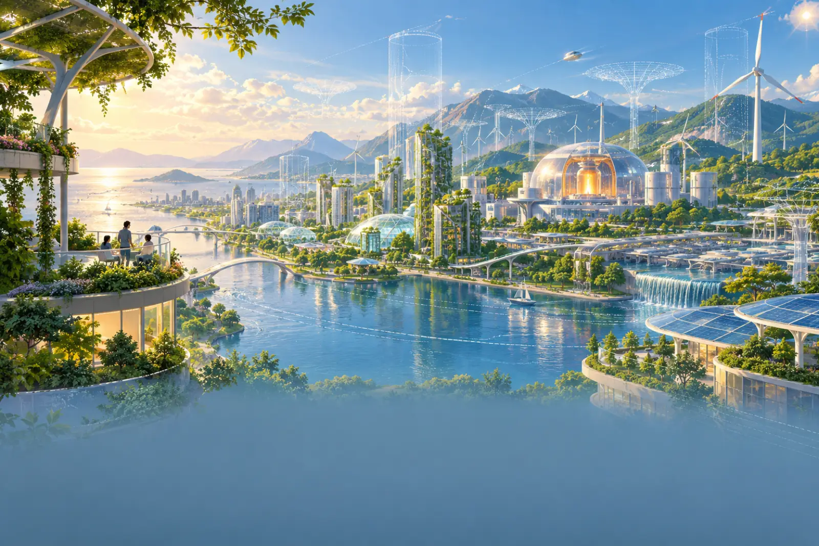 Energy and Compute Abundance (speculative)(Solarpunk illustration (speculative))