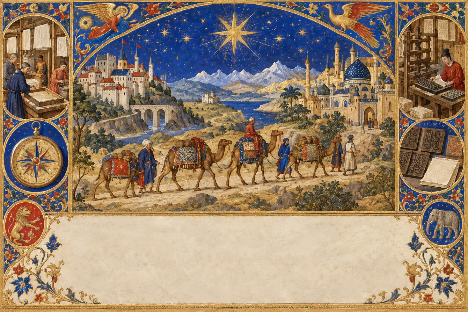 The Middle Ages and the Silk Road（Illuminated manuscript）