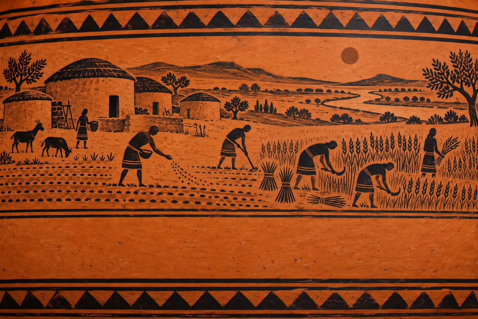 The Origins of Agriculture（Neolithic painted pottery）