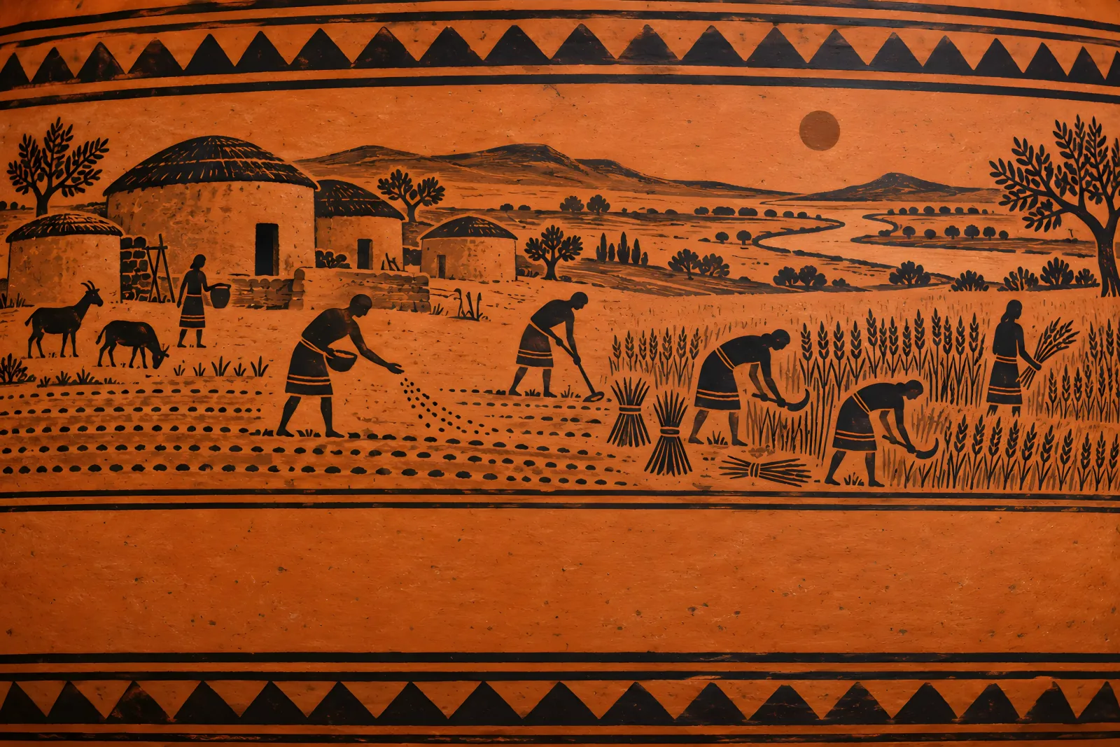 The Origins of Agriculture(Neolithic painted pottery)