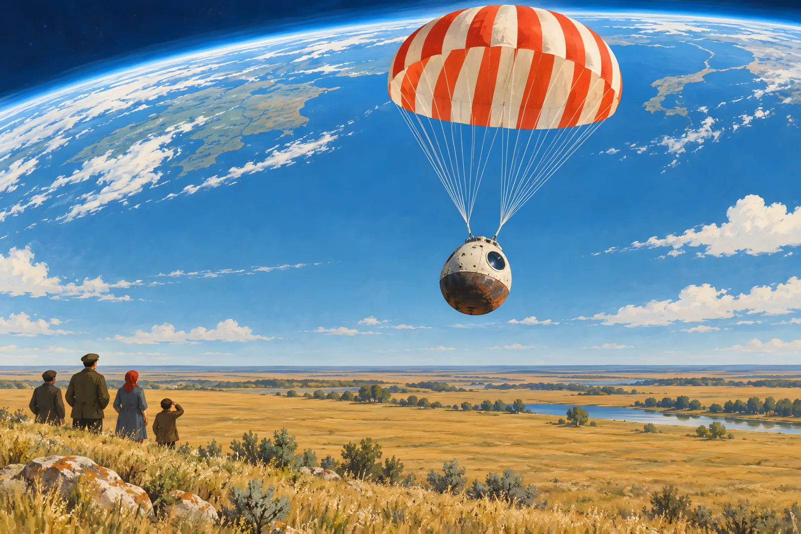 First Human in Space(1960s Soviet propaganda poster)