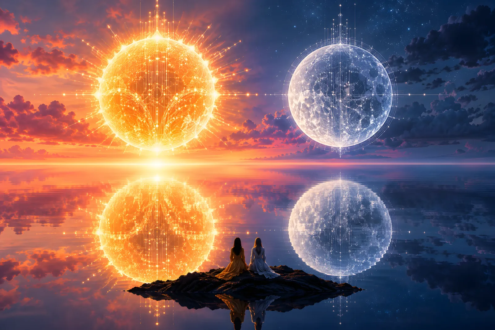 GPT-6 Sol and Luna（Surreal circuit-lightscape）