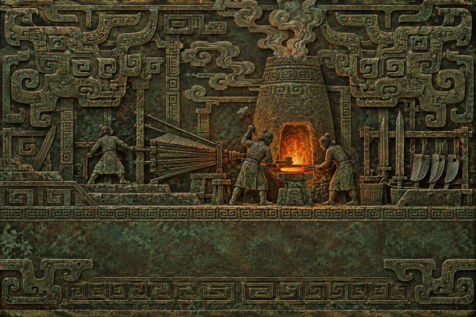 The Iron Age（Shang–Zhou bronze vessel motifs）