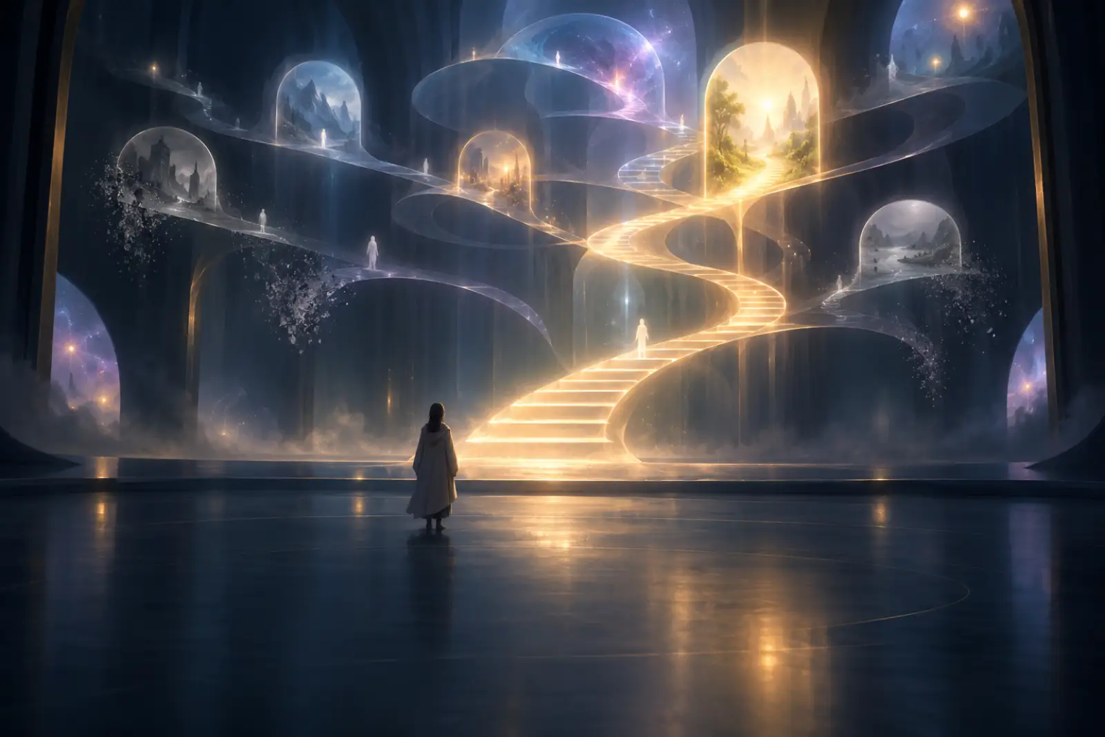 o1: reasoning models（2020s generative AI aesthetic）