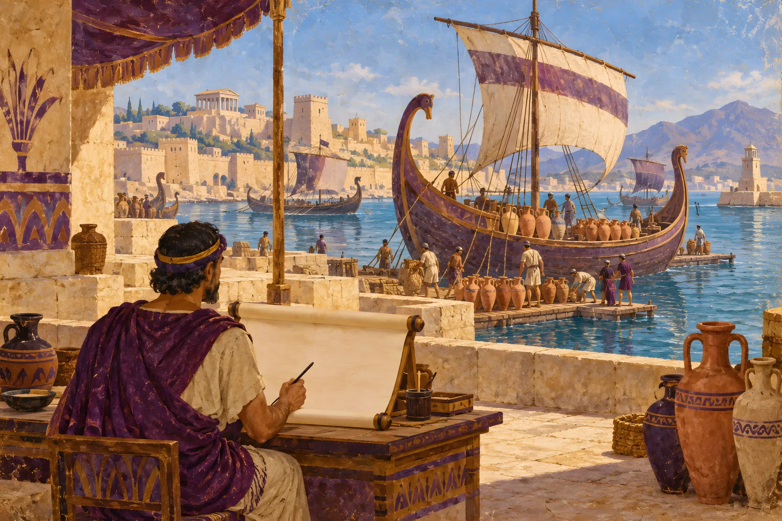 The Phoenician Alphabet（Ancient Mediterranean fresco）